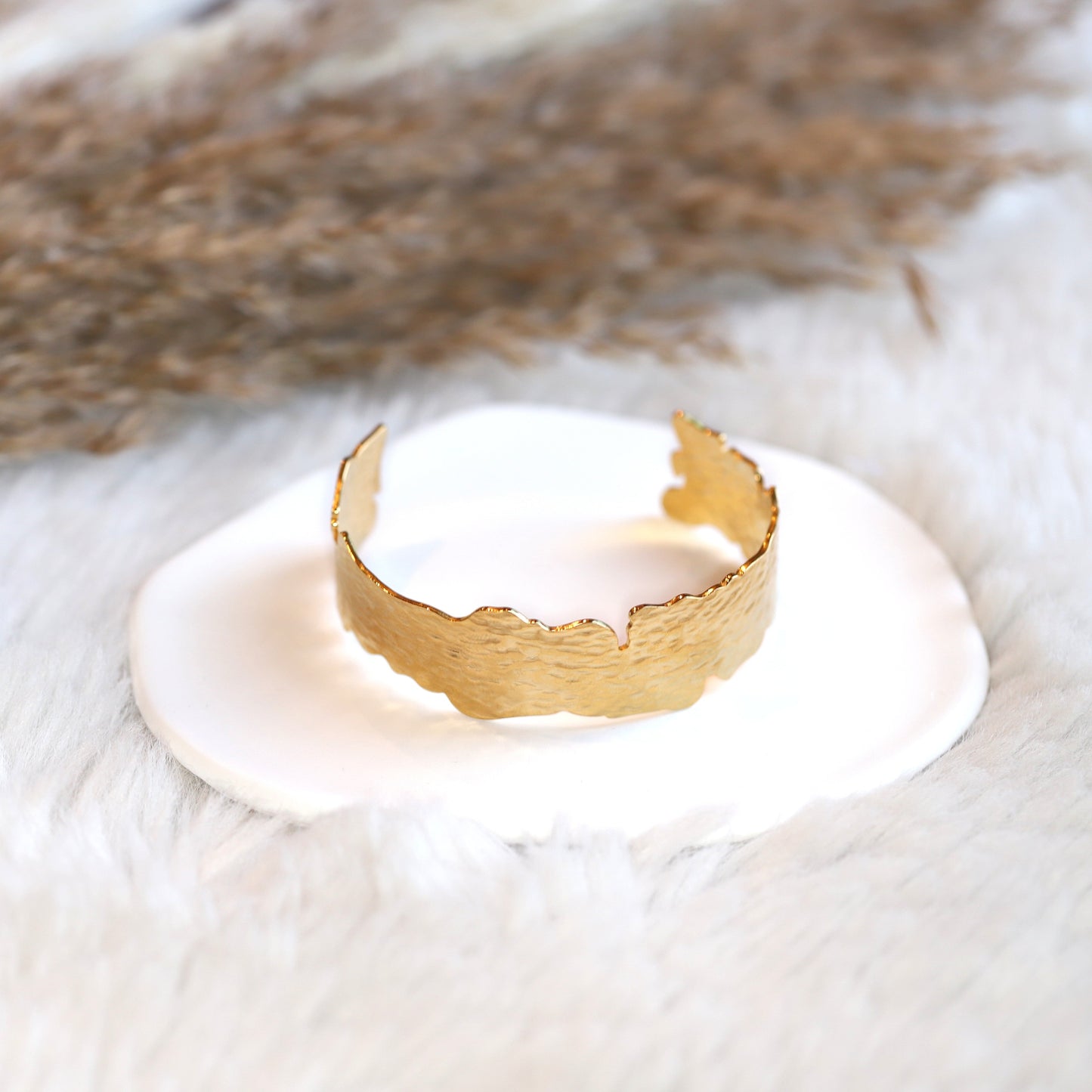Etched Gold Bangle